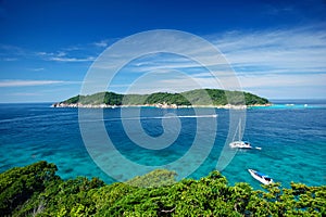 Boats on the sea of phuket island, similan island