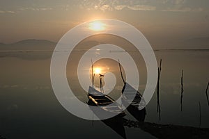 Boats on shilka lake , Orissa