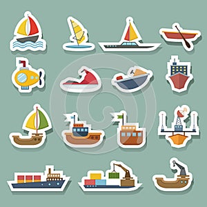 Boats and ships icons set