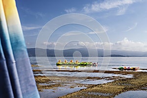 Boats on the shore of lake