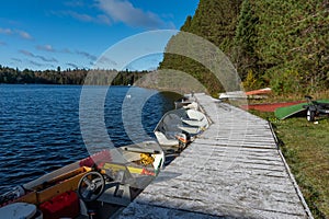 Boats on the Shore of Muskoka Lake