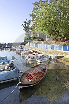 Boats in small fishing port