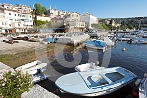 Boats in small mediteraenian fishing port in Opatija