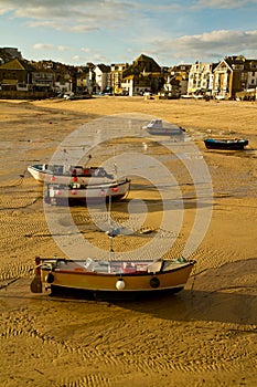 Boats on St Ives beach Cornwall