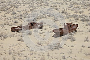 Rusty boats of the Aral Sea