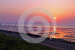 Boats at sunset