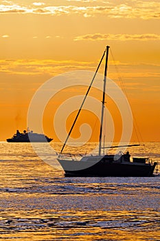 Boats at sunset