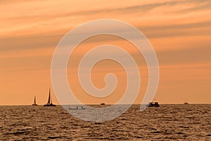 Boats at sunset