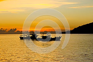 Boats at sunset