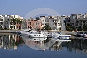 Boats in the Tala BayBoats in the Tala Bay. Gulf of Aqaba, Jordan.