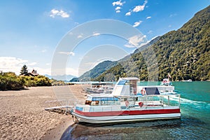 Boats at Todos los Santos Lake - Los Lagos Region, Chile