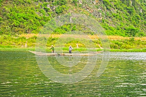 Boats for transporting tourists to Phong Nha cave, Phong Nha - Ke Bang national park, Viet Nam