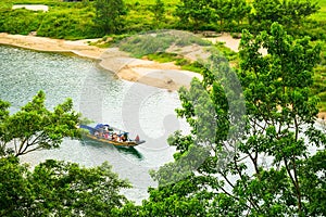 Boats for transporting tourists to Phong Nha cave, Phong Nha - Ke Bang national park, Viet Nam