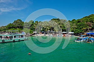 Boats on the tropical beach, tourist attraction place