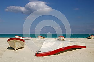 Boats at Tulum beach