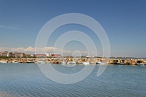 Boats in Turkey on the shores of the Mediterranean sea, during the covid 19 pandemic