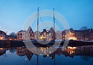 Boats and typical dutch houses