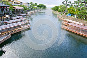 Boats on Uji river photo