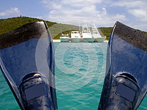 Boats View Between Fins