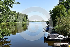 Boats on the water in Friedrichstadt photo