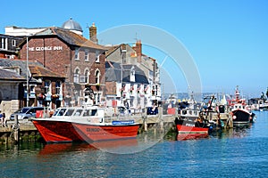Boats in Weymouth harbour.