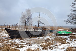 Boats in winter