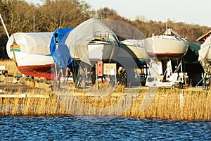 Boats in winter storage