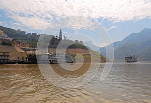 Boats on the Yangtse River photo