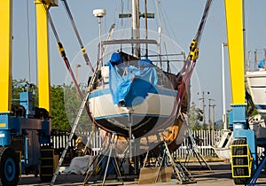 Boatyard in san blas, mexico