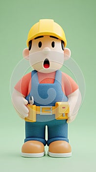 Bob the Builder Cartoon Character Surprised Expression