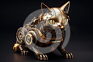 Bob Cat Mechanical Menagerie Series: Delightful Steampunk Animals Infused with Retro-Futuristic Marvel AI Generated Illustration