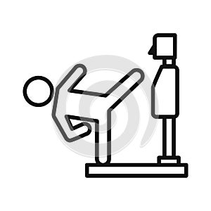 Bob Dummy Training Black And White Icon Illustration Design