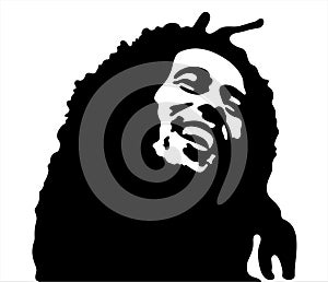 Bob Marley black and white picture photo