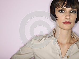 Bobbed Haired Young Woman photo