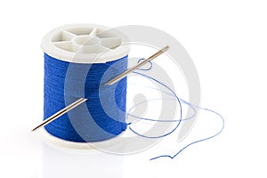 Bobbin with blue thread