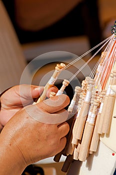 Bobbin lace making