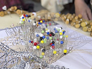 Bobbin lace making photo