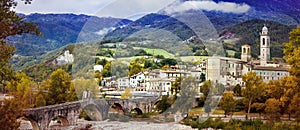 Bobbio - beautiful ancient town with impressive roman bridge, It