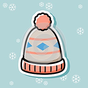 Bobble winter cartoon sticker