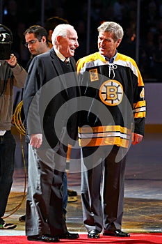 Bobby Orr and Milt Schmidt