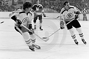 Bobby Orr and Wayne Cashman, Boston Bruins