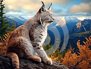 Bobcat feline lynx cat animal wildlife grass