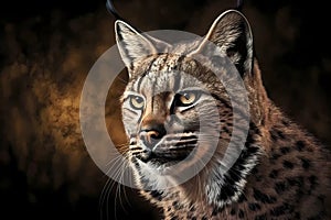 Bobcat portrait. Generative ai design