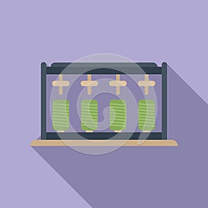 Bobine stand icon flat vector. Cotton sewing