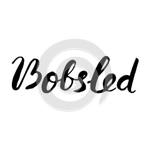 Bobsled black lettering text
