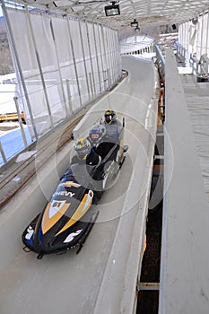 Bobsled in Lake Placid Olympic Sports Complex, USA