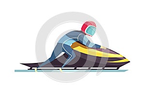 Bobsleigh Flat Illustration