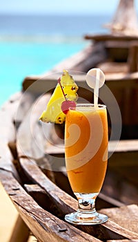 Bocal of fruity cocktail photo