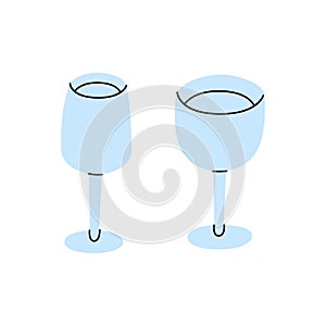 Bocal, wineglass icon. Kitchen tools silhouette. Vector illustration