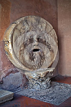 Bocca della Verita - the Mouth of Truth - landmark attraction in Rome, Italy